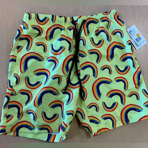 Mens US Surf Club PRIDE RAINBOW Swim Trunks Board Shorts Sz Small Oahu, Hawaii - Picture 1 of 9